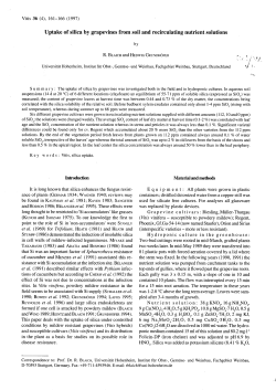 Uptake of silica by grapevines from soil and recirculating - Vitis-vea