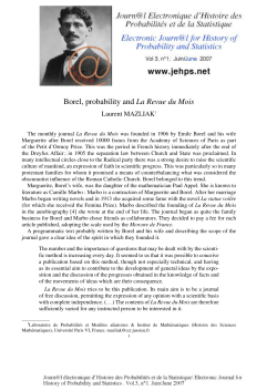 Borel, probability and La Revue du Mois