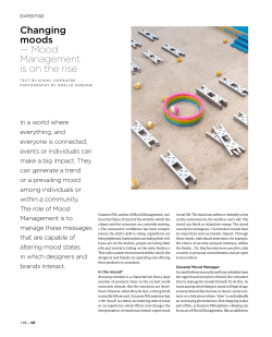 Changing moods &mdash; Mood Management is on the rise