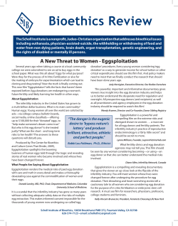 Eggsploitation - Scholl Institute of Bioethics