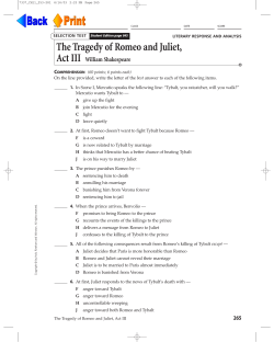 The Tragedy of Romeo and Juliet