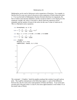 Mathematica (4) Mathematica can be used to find power series