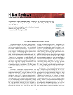 The High Cost of Theory in Neoclassical Realism - H-Net