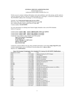 GSA Schedule - Space Environment Technologies