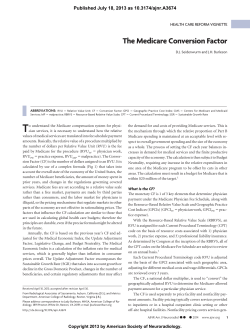 The Medicare Conversion Factor