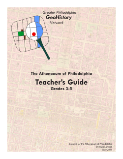Teacher`s Guide - Greater Philadelphia GeoHistory Network