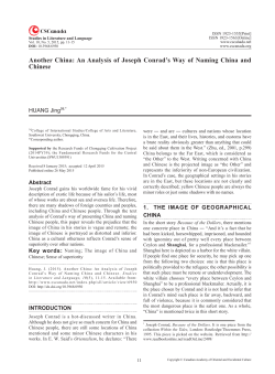 Another China: An Analysis of Joseph Conrad`s Way of