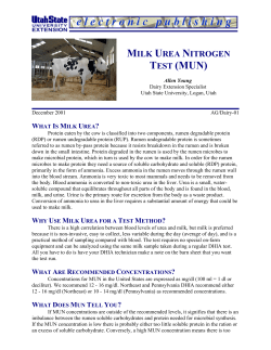Milk Urea Nitrogen Test (MUN) - Utah State University Extension