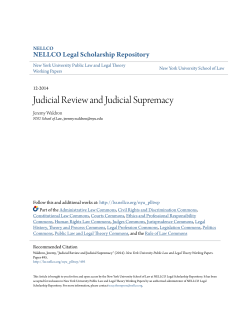 Judicial Review and Judicial Supremacy