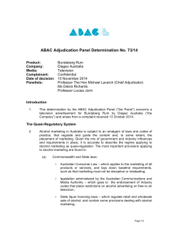 ABAC Adjudication Panel Determination No. 73/14