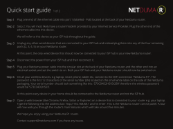 Quick start guide 1 of 2