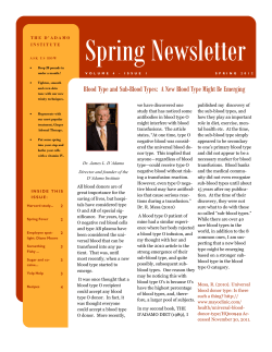 Spring 2012 Newsletter