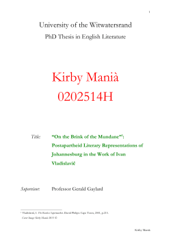 Kirby Mania PHD Thesis - WIReDSpace Home