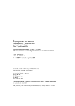 Riesgo reproductivo en la adolescencia