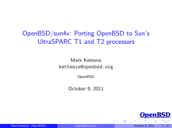 Porting OpenBSD to Sun`s UltraSPARC T1 and T2 processors