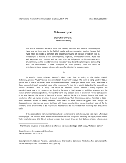 Notes on Hype - International Journal of Communication