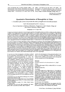 Quantitative Determination of Hemoglobin in Urine