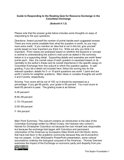 Guide to Responding to the Reading Quiz for Resource Exchange in