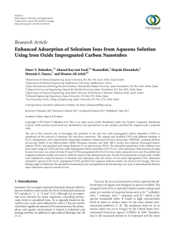 Enhanced Adsorption of Selenium Ions from Aqueous Solution