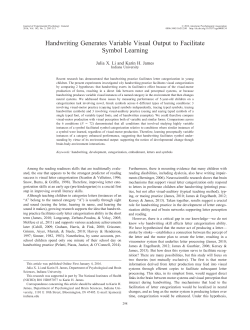 Handwriting Generates Variable Visual Output to Facilitate Symbol