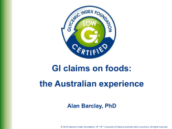 GI claims on foods: the Australian experience
