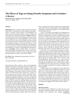 The Effects of Yoga on Eating Disorder Symptoms and Correlates: A