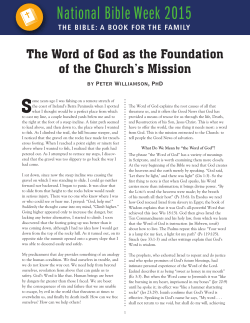 The Word of God as the Foundation of the Church`s Mission
