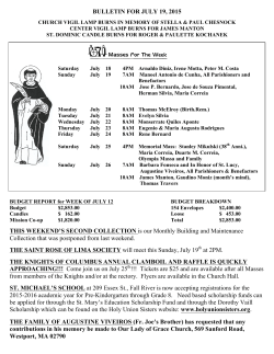 Bulletin for July 18 2015 - the Saint Dominic Parish Website