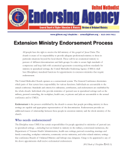 Extension Ministry Endorsement Process