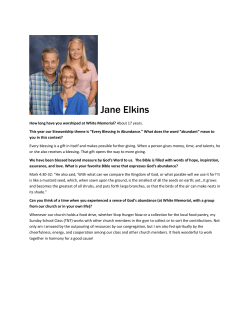 Jane Elkins - White Memorial Presbyterian Church