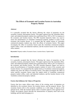 The Effects of Economic and Location Factors in Australian Property