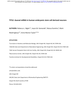 Axonal transcriptome of human stem cell derived neurons