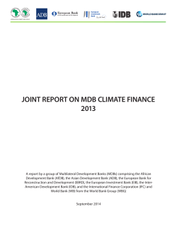 Joint Report on MDB Climate Finance 2013