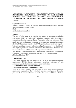 42 THE IMPACT OF EMPLOYEE-ORGANIZATION RELATIONSHIP