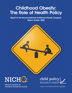 Childhood Obesity: The Role of Health Policy
