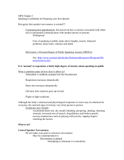 Speaking Confidently- Preparing Your First Speech