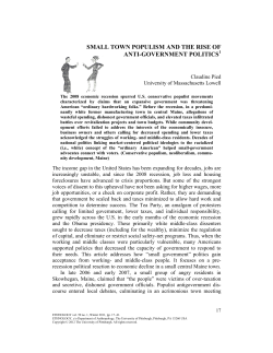 small town populism and the rise of - Ethnology
