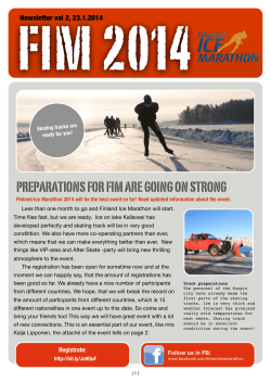 Newsletter vol 2 - Finland Ice Marathon