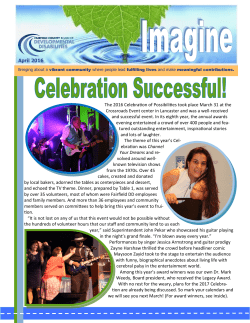 April 2016 The 2016 Celebration of Possibilities took place March