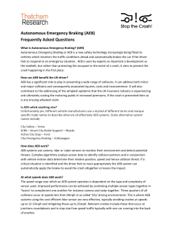 Autonomous Emergency Braking (AEB) Frequently Asked Questions
