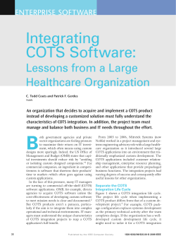Integrating COTS Software