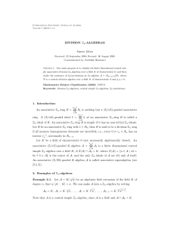 DIVISION Z3-ALGEBRAS Ameer Jaber 1. Introduction An