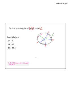 16. 11 18. 42o 20. 57.6o Even Solutions