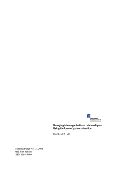 Managing inter-organizational relationships &ndash; Using the force of