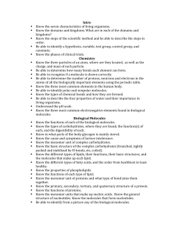 Important Concepts for Lecture Exams