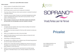 Soprano pricelist - Simon Lee`s Aesthetic Medical Clinic Bristol UK