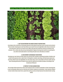 Grow Your Health: Benefits of Growing Your Own Food