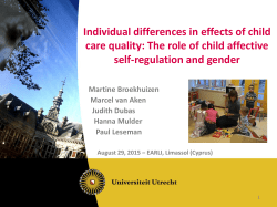 Differential effects of early child-care on child socio