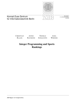 Integer Programming and Sports Rankings