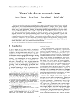 Effects of induced moods on economic choices